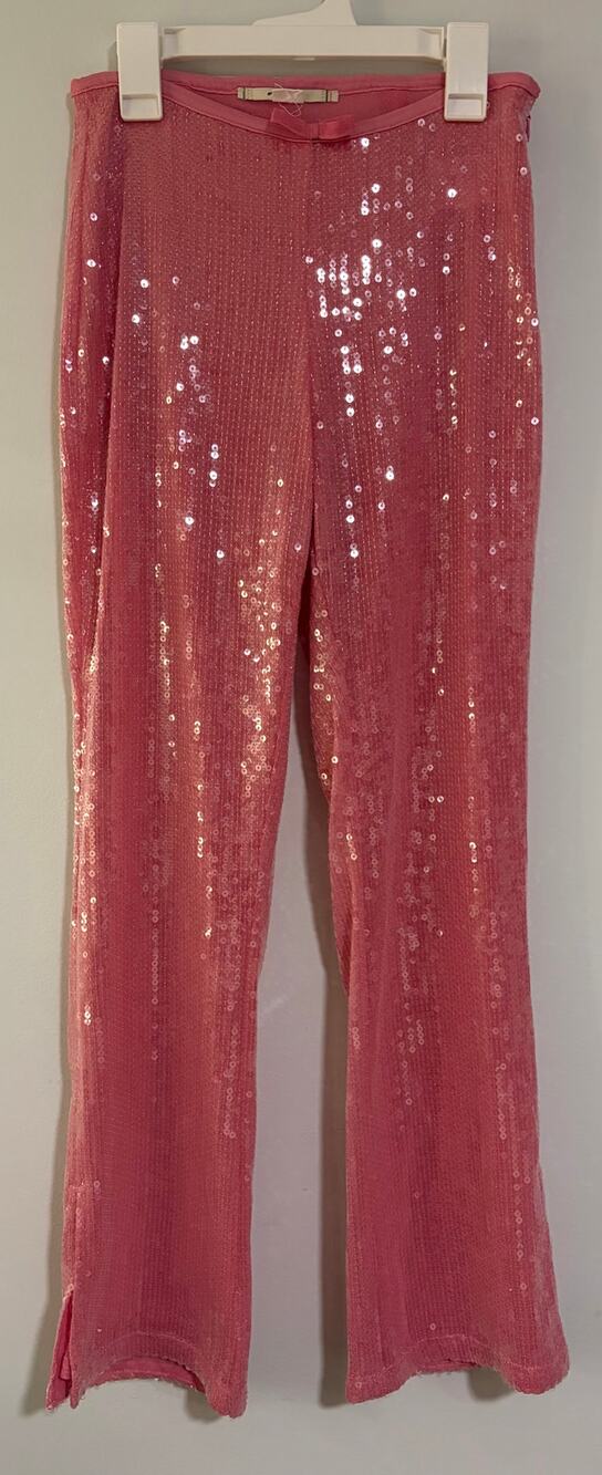 Urban Outfitters Kimchi Blue Lily Pink Sequin Flare Pants Size 2 Y2K